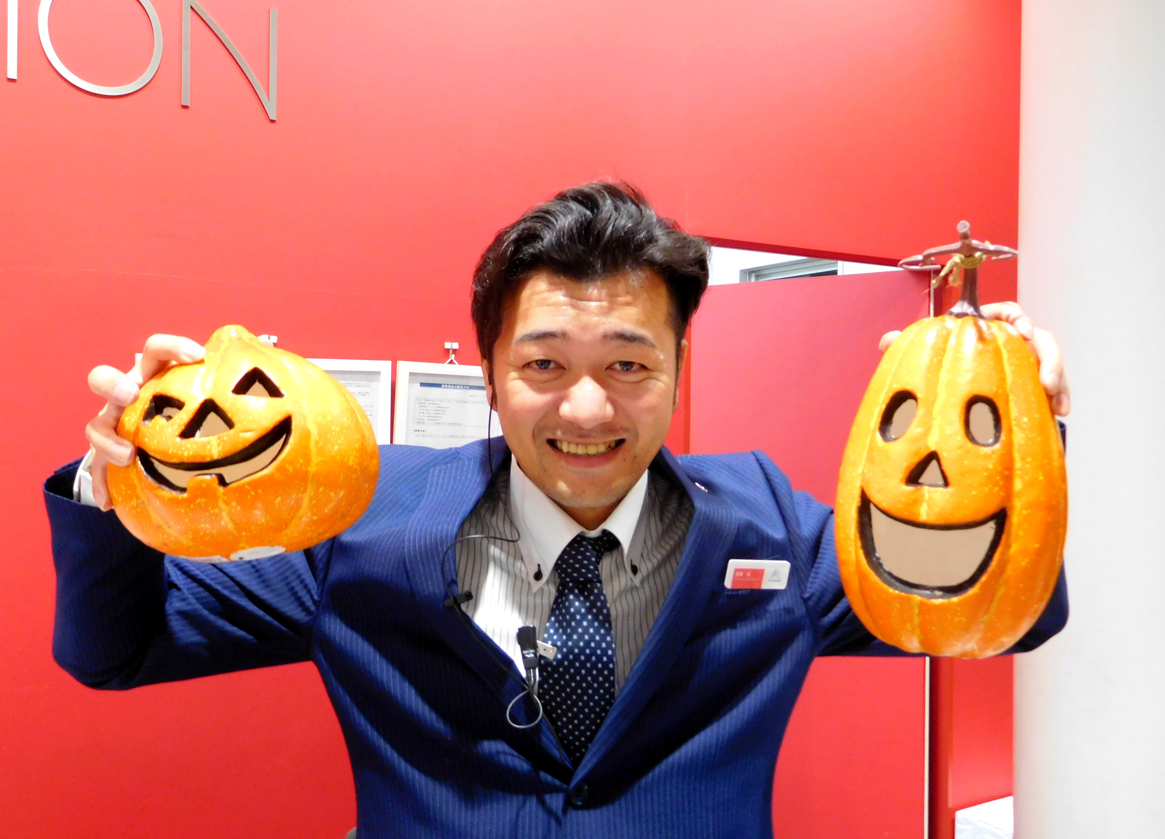 かぼちゃの飾り付け