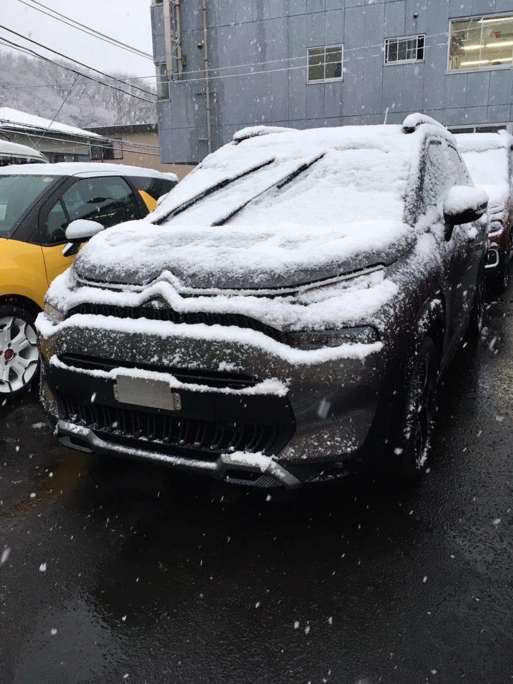 雪化粧のシトロエン
