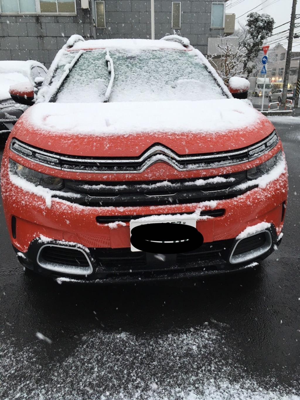 雪化粧のシトロエン