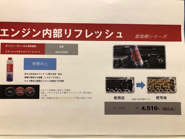 ｴﾝｼﾞﾝ内部ﾘﾌﾚｯｼｭに